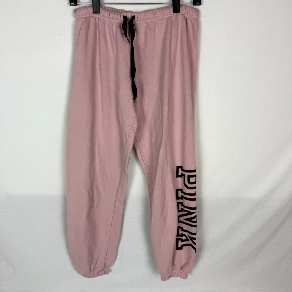 PINK Victoria's Secret Jogger Sweatpants Women Small Pink Tapered Leg Loungewear